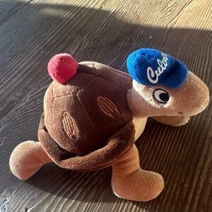 Culvers “Sundae” Plush Turtle Toy with Brown Shell and Blue Hat